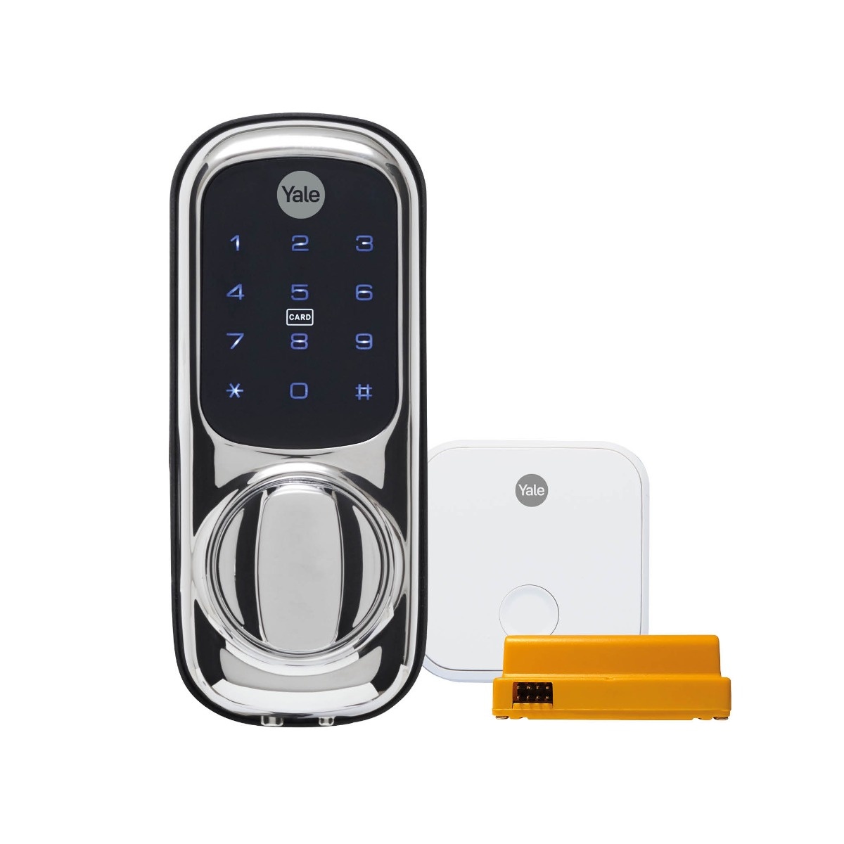 Keyless Connected Chrome with Yale Access Module and Yale Connect WiFi Bridge